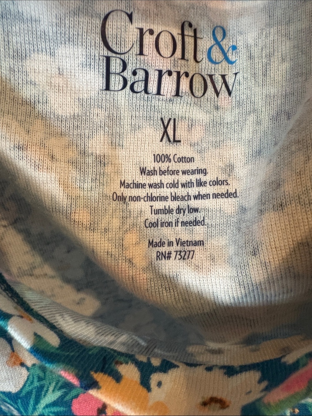 croft & barrow Teal Floral Short Sleeve Tee. Final price posted - Picture 3 of 4
